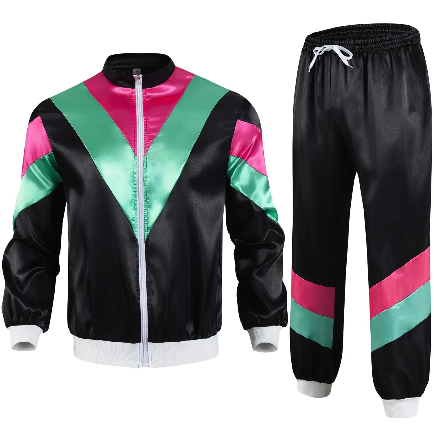 Men’s 80s Tracksuit Vintage Hip Hop Windbreaker 80s Disco Tracksuit 90s Shell Suit outfits