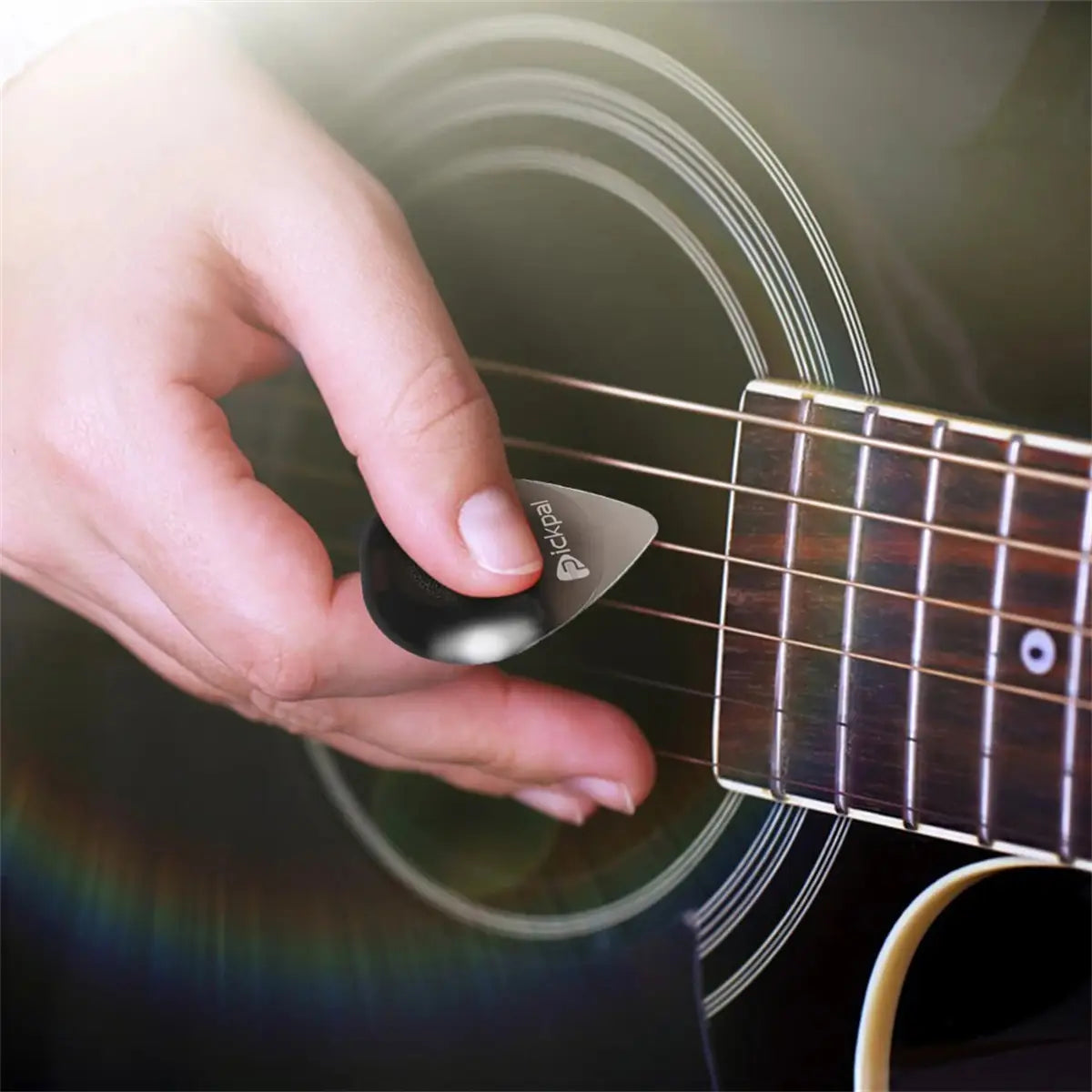 Guitar Picks 1 Pcs with High-Sensitivity LED Light Musical Instrument Glowing Plectrum Non-Slip for Bass Electric Guitarists