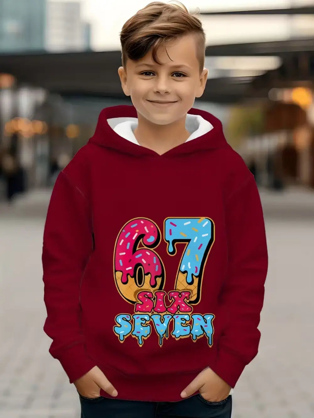 67 Meme Hoodie for Kids Funny Digital Print Autumn Sweatshirt Loose Comfortable Tops Streetwear Fashion Y2k Children’s Clothing
