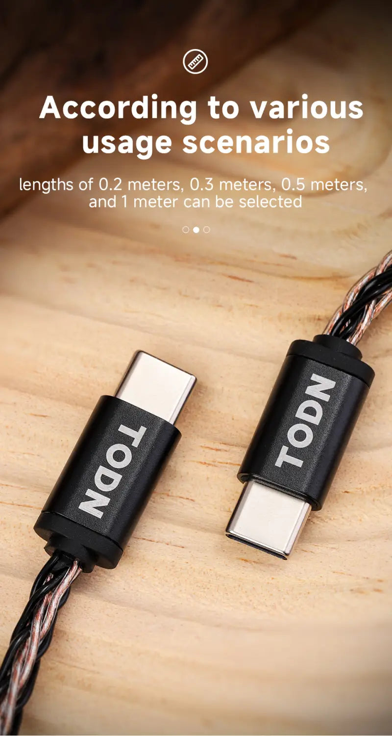 TODN OTG Audio Cable Hifi USB Cable Type C To C OFC Silver-plated HiFi Portable DAC Heaphone Amplifier