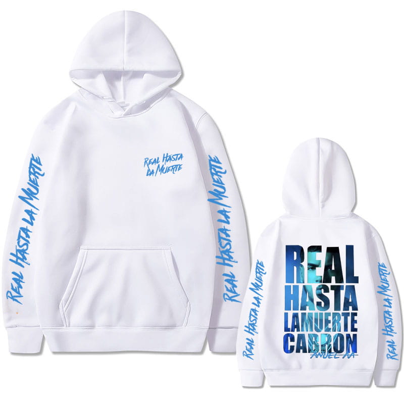 Rapper Anuel AA Hoodie Real Hasta La Muerte Print Sweatshirt Male Fashion Vintage Hoodies Men Women Hip Hop Oversized Streetwear