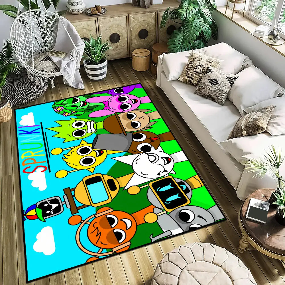 S-Sprunki Incredibox Door Mat Anti-Slip Kitchen Bedroom Music Game Handmade Tufted Rug Carpet Living Room Entrance Decoration