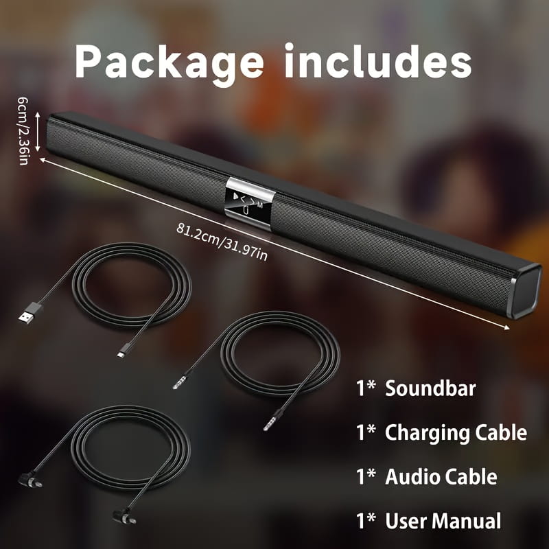 Soundbar Cinema Soundbar Hifi Wireless Bluetooth Speaker Home Theater Tv Computer Echo Wall Wall-Mounted Stereo Surround Sound Fm Radio