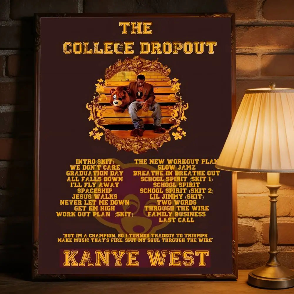 Rapper K-Kanye West Music Album Premium Self Adhesive Poster HD Print Removable Wall Decal For Home & Commercial Decor