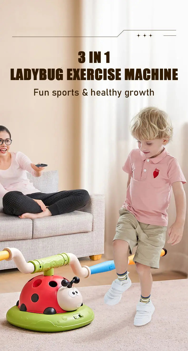 Musical Jump Toss Educational Toy Sports Entertainment Ladybug 3 In 1 Multifunctional Sturdy Skipping Rope Outdoor Somatosensory
