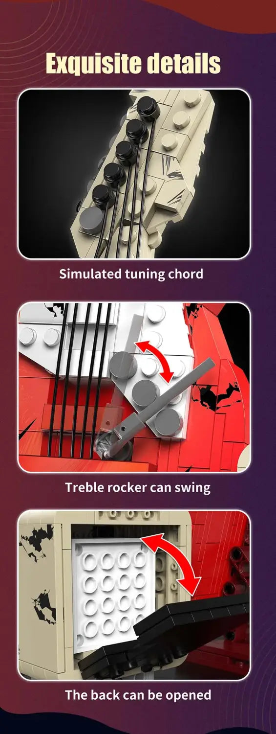 Artist Guitar APP Control Building Blocks Bricks Technical With Bluetooth Audio USB Gift Music Playback Adult Toys Festival Gift