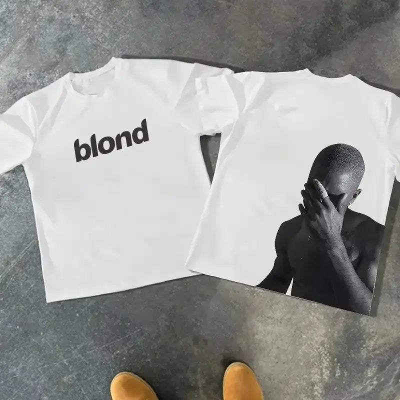 Rapper Frank Retro Graphic T Shirt Men’s Hip Hop Ocean Album Clothing T-Shirts Y2k Unisex Blond Fashion Oversized Cotton T-shirt