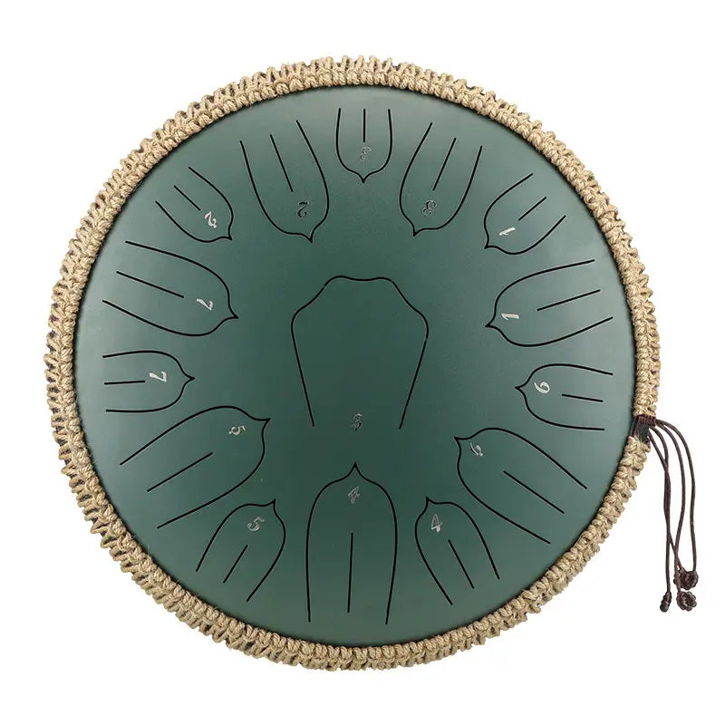 Hluru Music Drum 13 Inch 15 Notes Glucophone Steel Tongue Drum 15 Notes D Tone Ethereal Drum Percussion Musical Instruments
