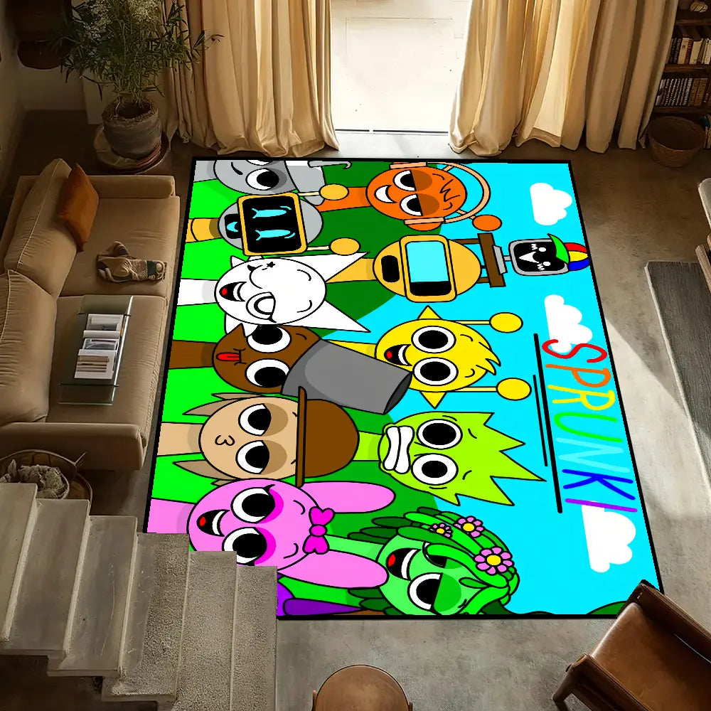S-Sprunki Incredibox Door Mat Anti-Slip Kitchen Bedroom Music Game Handmade Tufted Rug Carpet Living Room Entrance Decoration