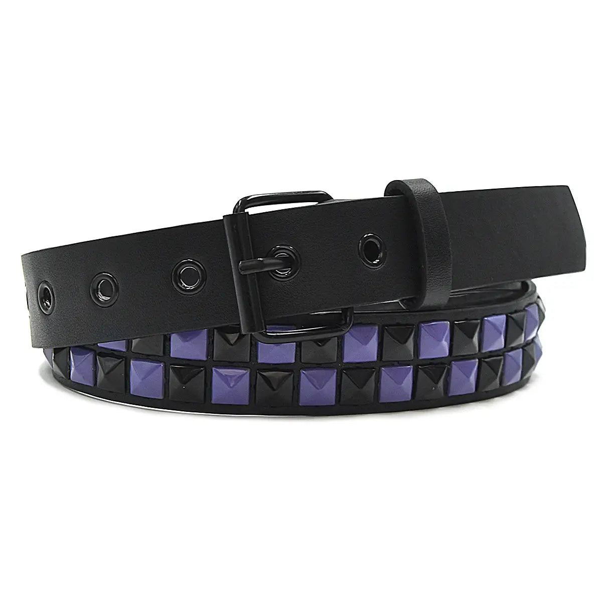 Purple Rivet Punk Women’s Belt Hip Hop Y2k Jeans Accessories Girdle Fashion Trend Pu Leather Pin Buckle Waistband Unisex