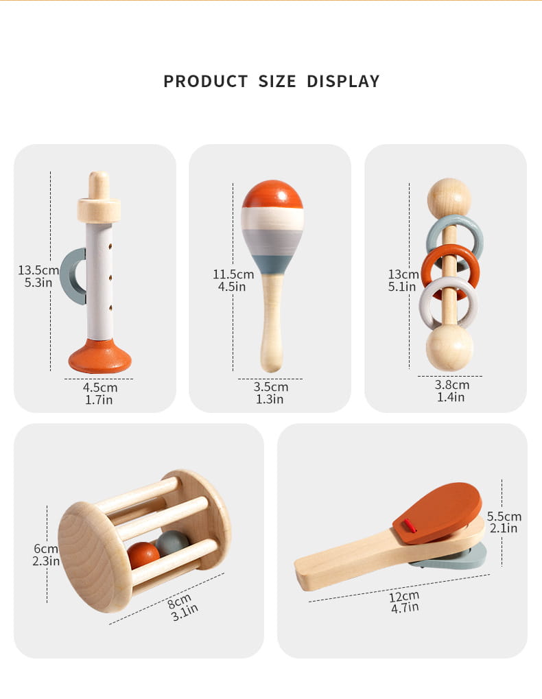 Baby Music Toys Montessori Wooden Toys Child Percussion Instruments Early Educational Toys Birthday Gifts for Toddlers Girl Boy