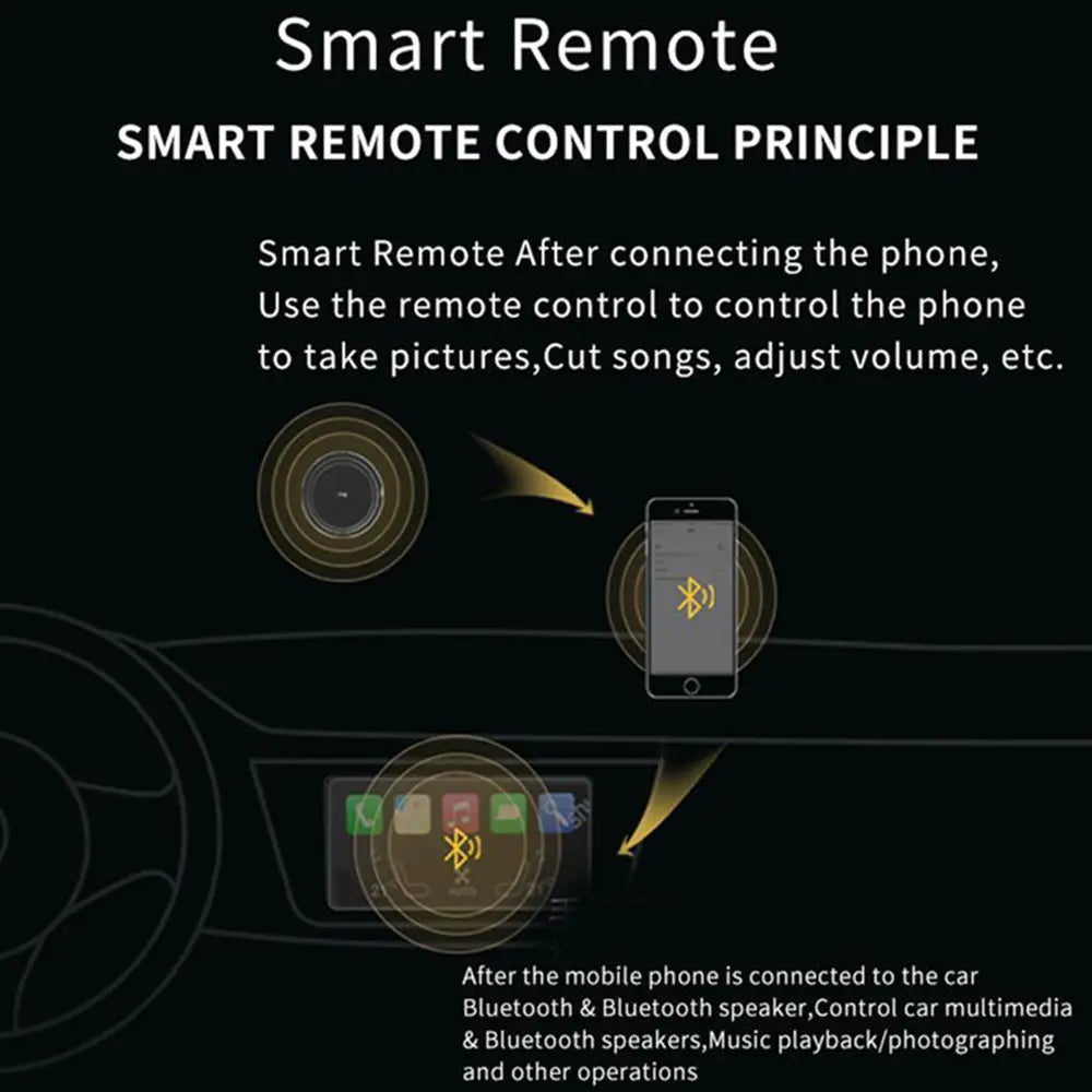 Wireless Bluetooth 5.0 Remote Controller Media Button Car Motorcycle Bike Steering Wheel Music Play for IOS Android Phone Tablet