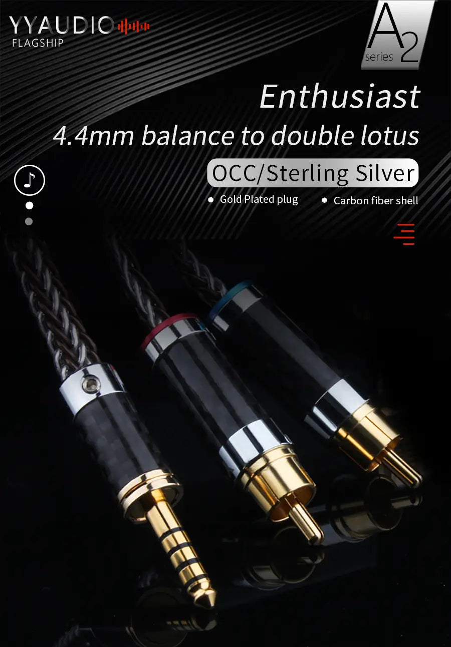 HIFI Stereo 4.4mm AUX to 2RCA Balance Audio Cable High-end One-To-Two Y Splitter For Amplifier Audio Home Theater Balance Cable