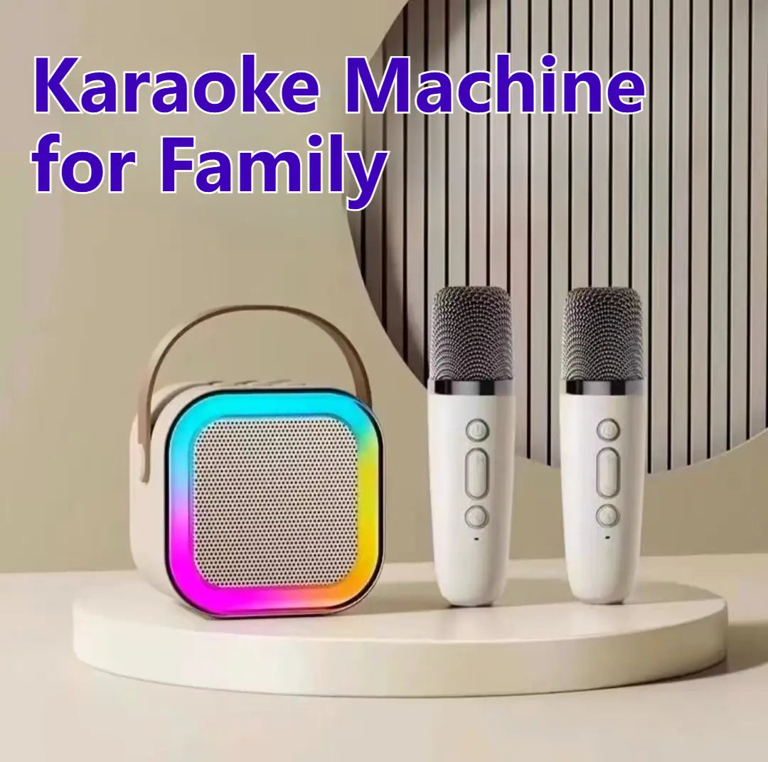 Karaoke Machine for Kids Adults Portable Bluetooth Mini Karaoke Microphone Singing Speaker Player with Wireless Mic,Home Party
