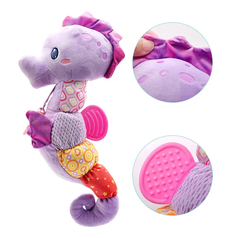 Baby Rattles Toys Infant Musical Stuffed Animals Soft Toy with Bright Colors Crinkle Sound Paper Newborn Toys for 12 Months