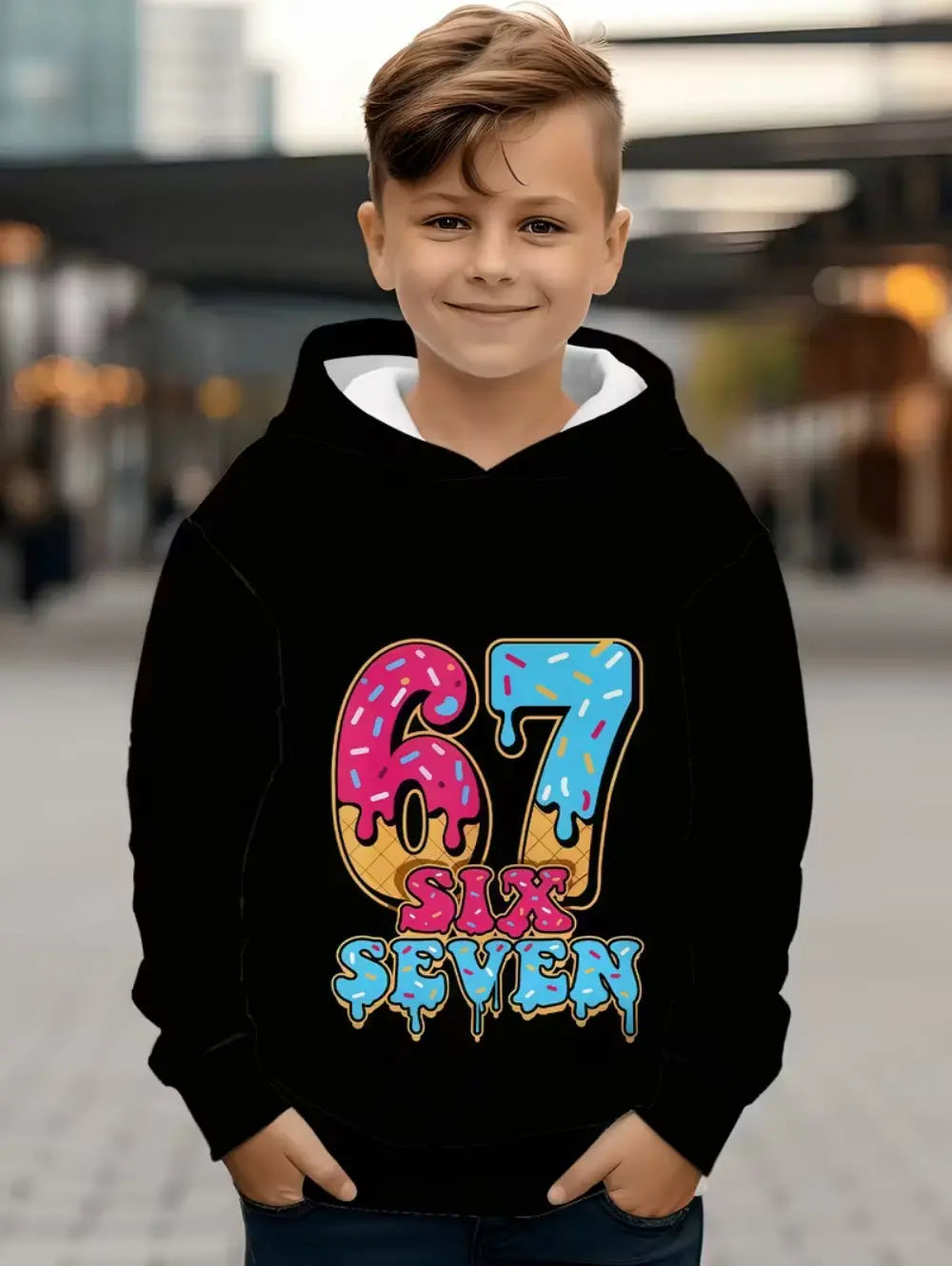 67 Meme Hoodie for Kids Funny Digital Print Autumn Sweatshirt Loose Comfortable Tops Streetwear Fashion Y2k Children’s Clothing