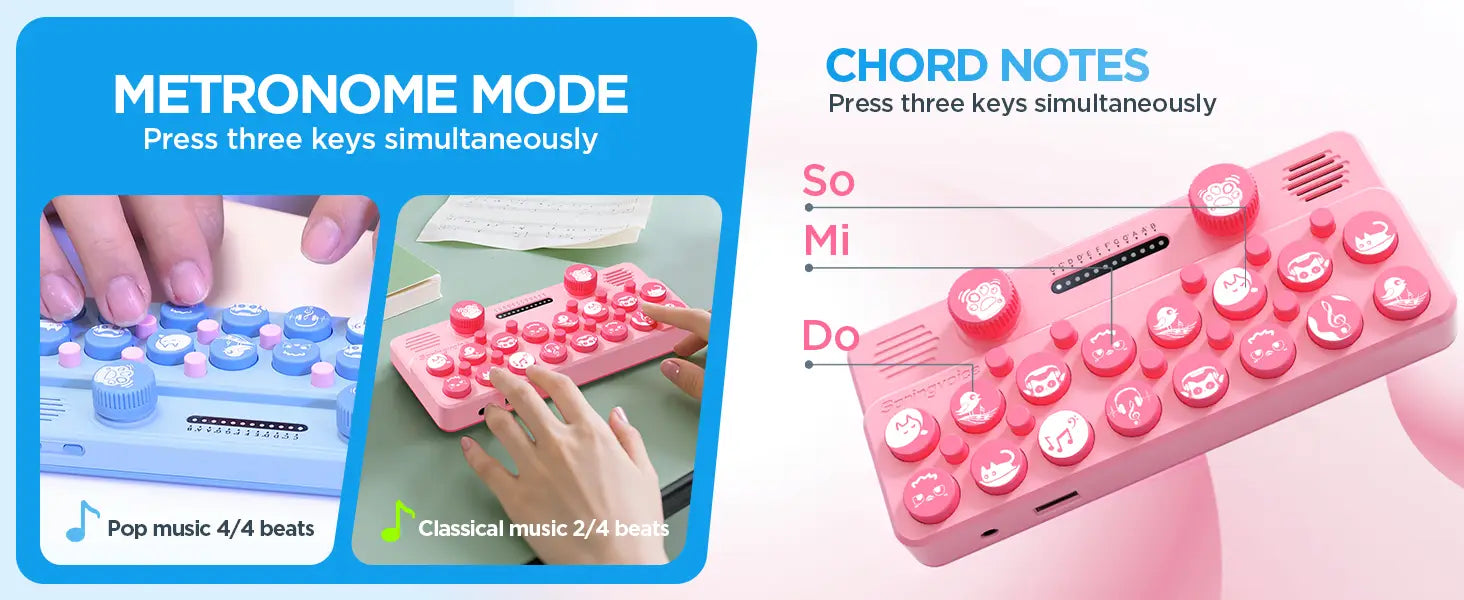 springvideo Pocket Music Keyboard Mini Portable Electronic Piano Intelligent Midi 1600mah Customizable Music Card Midi Piano Toy
