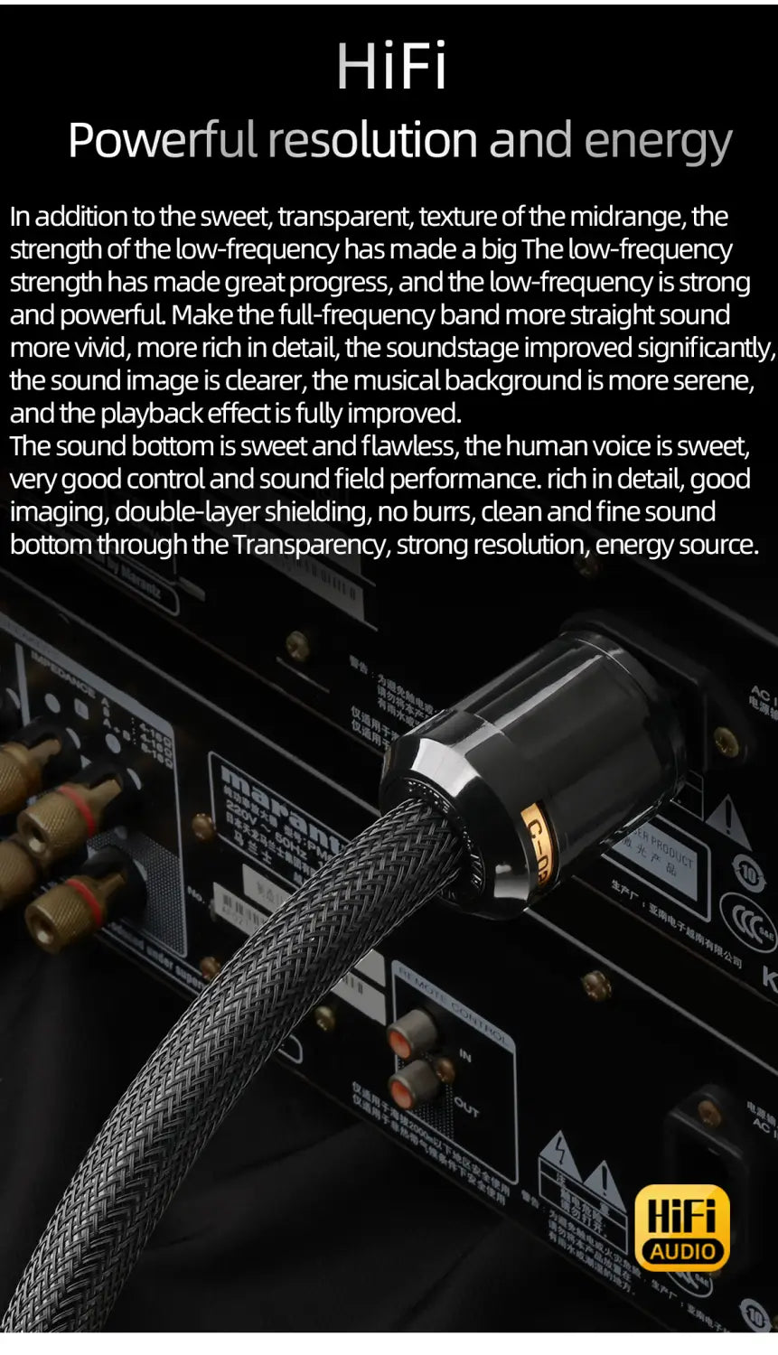 ATAUDIO HiFi EU Power Audio Cable High Quality 6N OFC Double Shielded with Gold-plated Plug AC Power Kabel for Speaker Amplifier