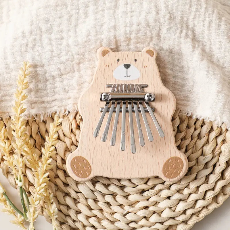8Key Mini Kalimba Exquisite Finger Piano Baby Montessori Toys Cartoon Bear Thumb Piano Portable Marimba Musical Pendant Toy Gift