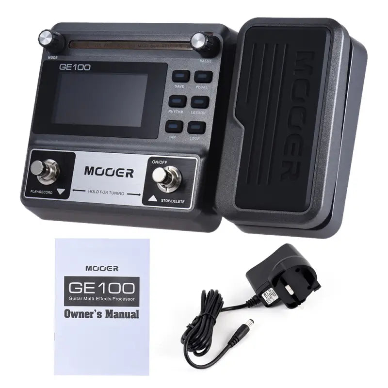 MOOER GE100 Guitar Multi-effects Processor Effect Pedal with Loop Record Tuning Tap Tempo Rhythm Scale & Chord Lesson Function