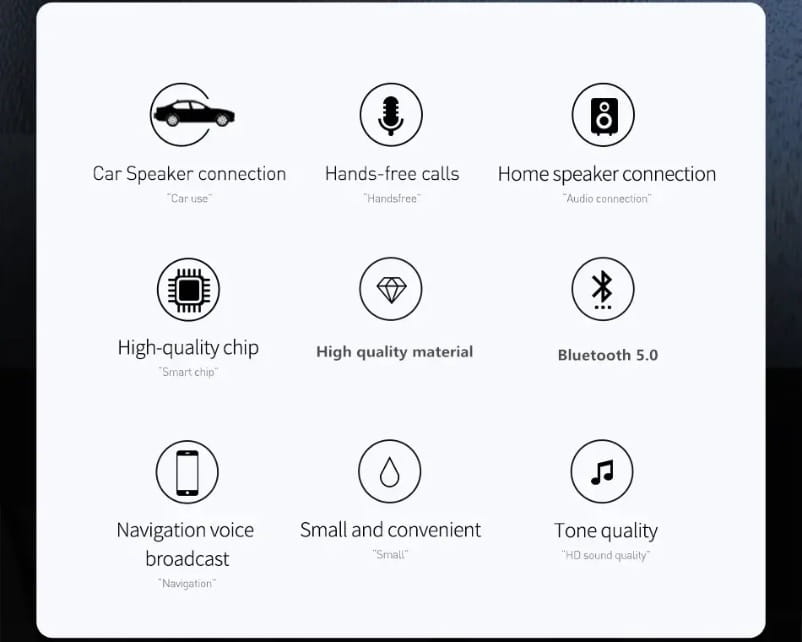 Wireless Audio Adapter Bluetooth 5.0 Receiver Car Kit 3.5MM 3.5 Jack AUX Auto Stereo Music USB Dongle for Car Speaker Amplifier