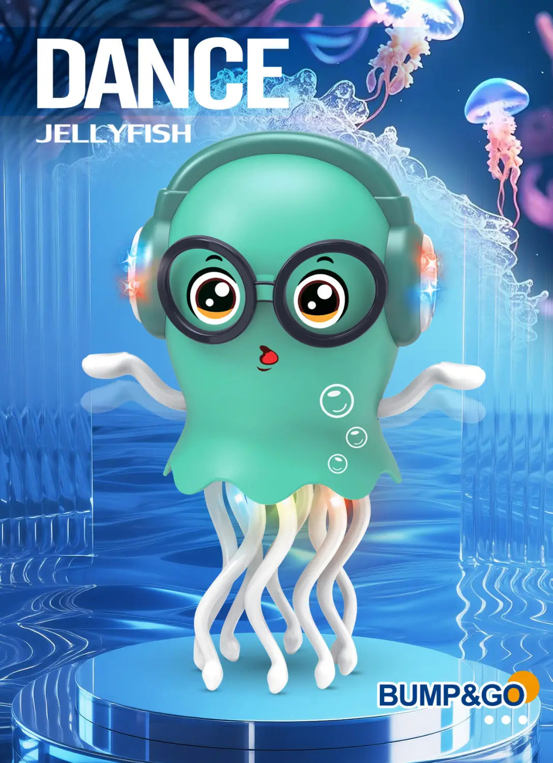 Dancing Jellyfish Toys for Kid Automatic Obstacle Avoidance Crawling Walking Electric Jellyfish with Light Music Christmas Gifts