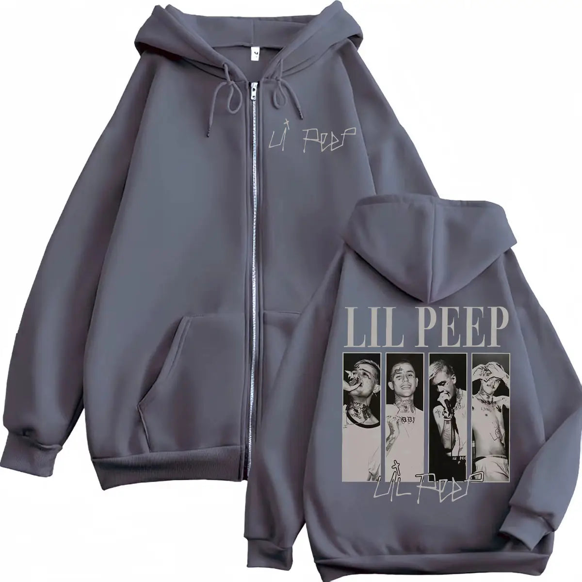 Rapper Lil Peep Merch Zipper Hoodies Hip Hop Vintage Zip Up Hooded Sweatshirts Men Women Clothing High Quality Fashion Pullovers