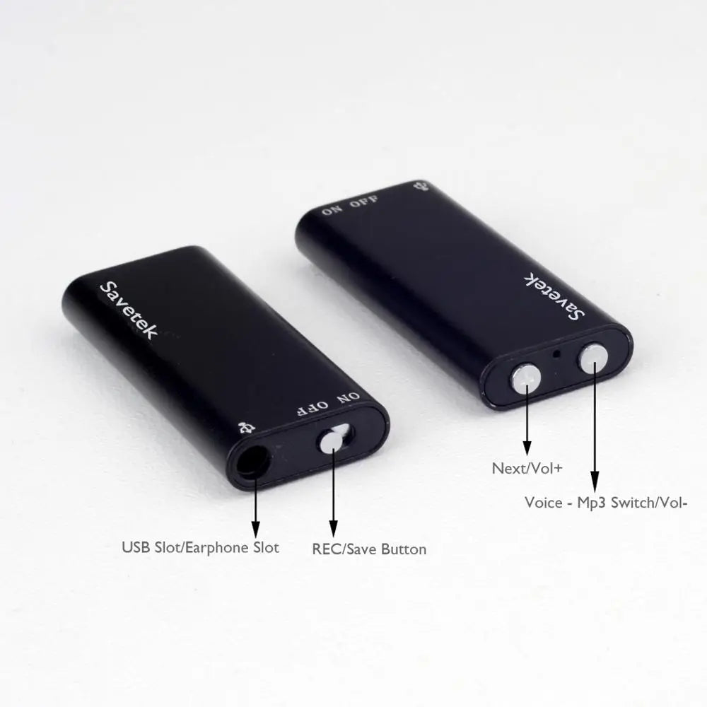 16/32GB Digital Dictaphone Audio Voice HD Noise Reduce Recorder MP3 Player Recording WAV Smallest Mini USB Pen Voice Activated