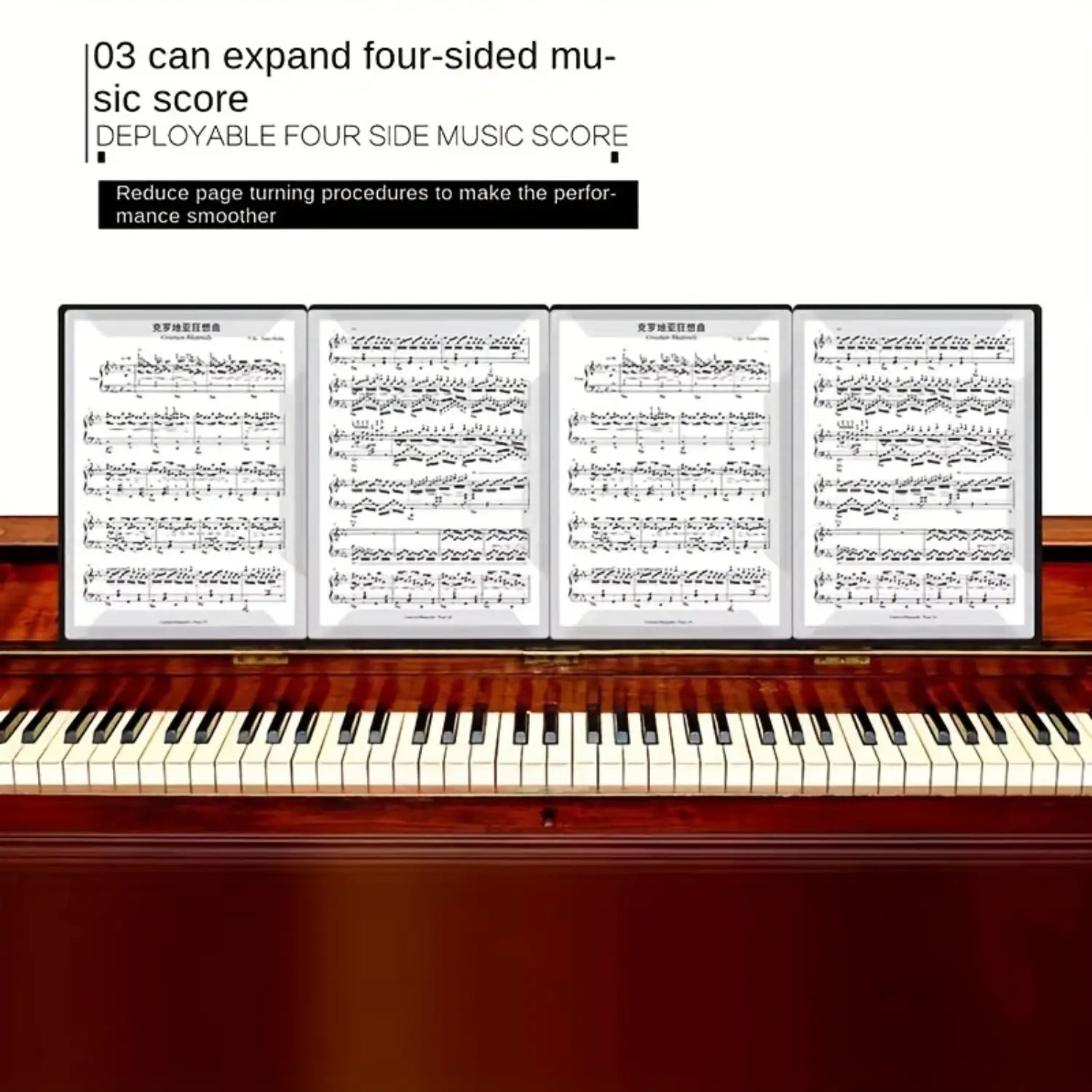 Premium Piano Sheet Music Clip A4 size tri-fold design six-page capacity durable and lightweight perfect for musicians