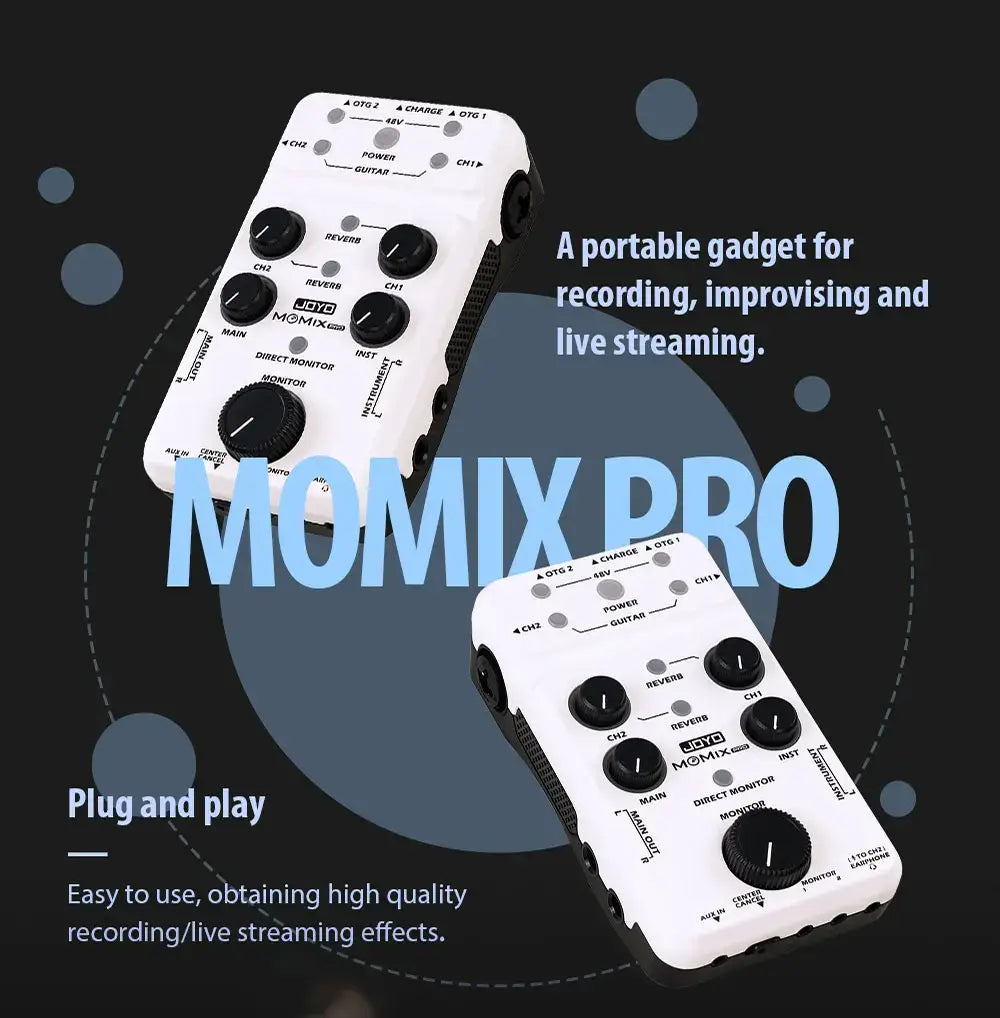 JOYO MOMIX / MOMIX PRO Audio Mixer Suitable for Guitar Keyboard Musical Instrument Sound Card for Recording & Live Streaming