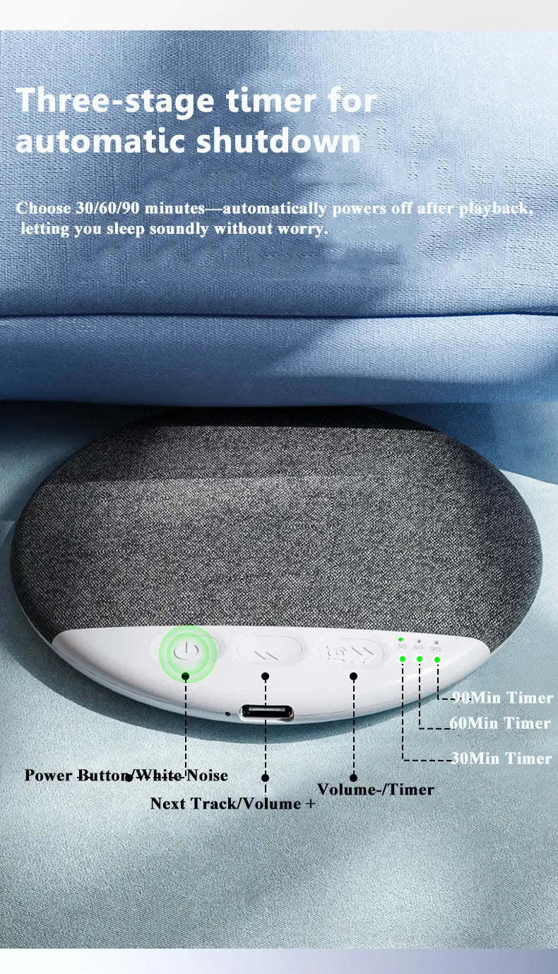 Mini Sleeping Bluetooth Speaker Nature Sound White Noise Soundbar Wireless MP3 Music Player Ultra Thin Timed Shutdown Audio Pla