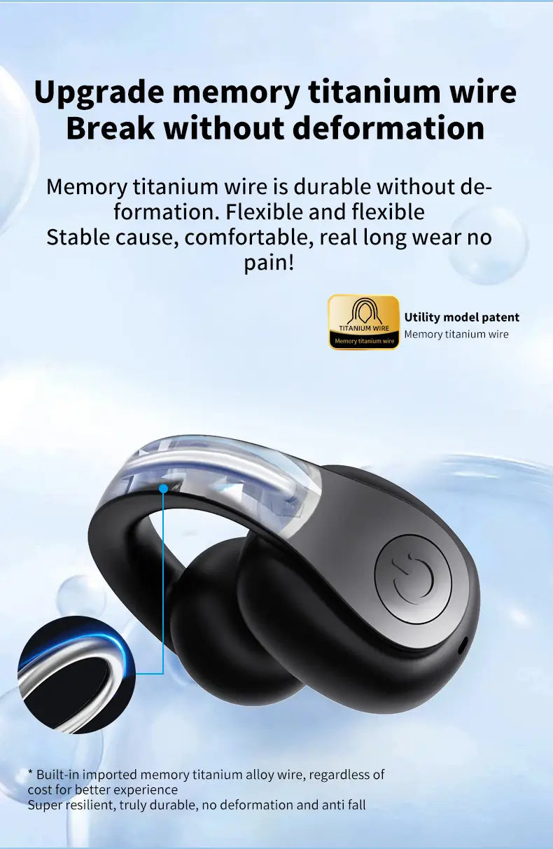 Bluetooth5.4 Single Wireless Earphone Ear-Clip Business Headphone HIFI Stereo TWS Music Headset Sports Earbuds For Xiaomi iphone
