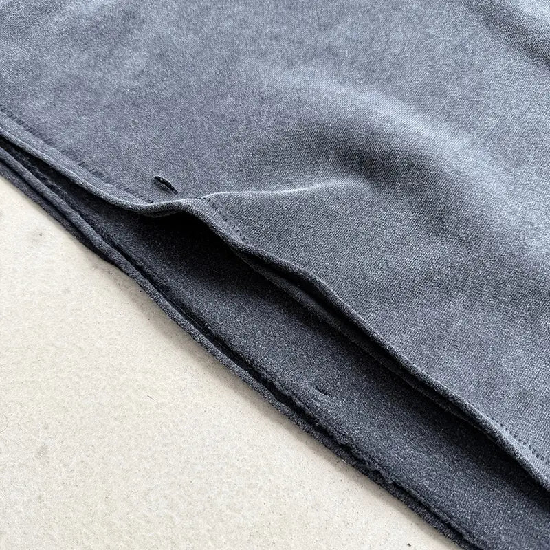Hip Hop Classic Logo Print Vintage Washed T-Shirt Men Women Unisex HELL WAS FULL SO I’M BACK T Shirt Oversized Damaged Hole Tee