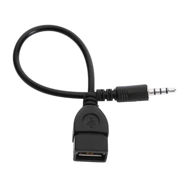 1/2/4/6/8/10Pcs Black Car Audio Cable To USB Audio Cable Car Electronics for Play Music Car Audio Cable USB Headphone Converter