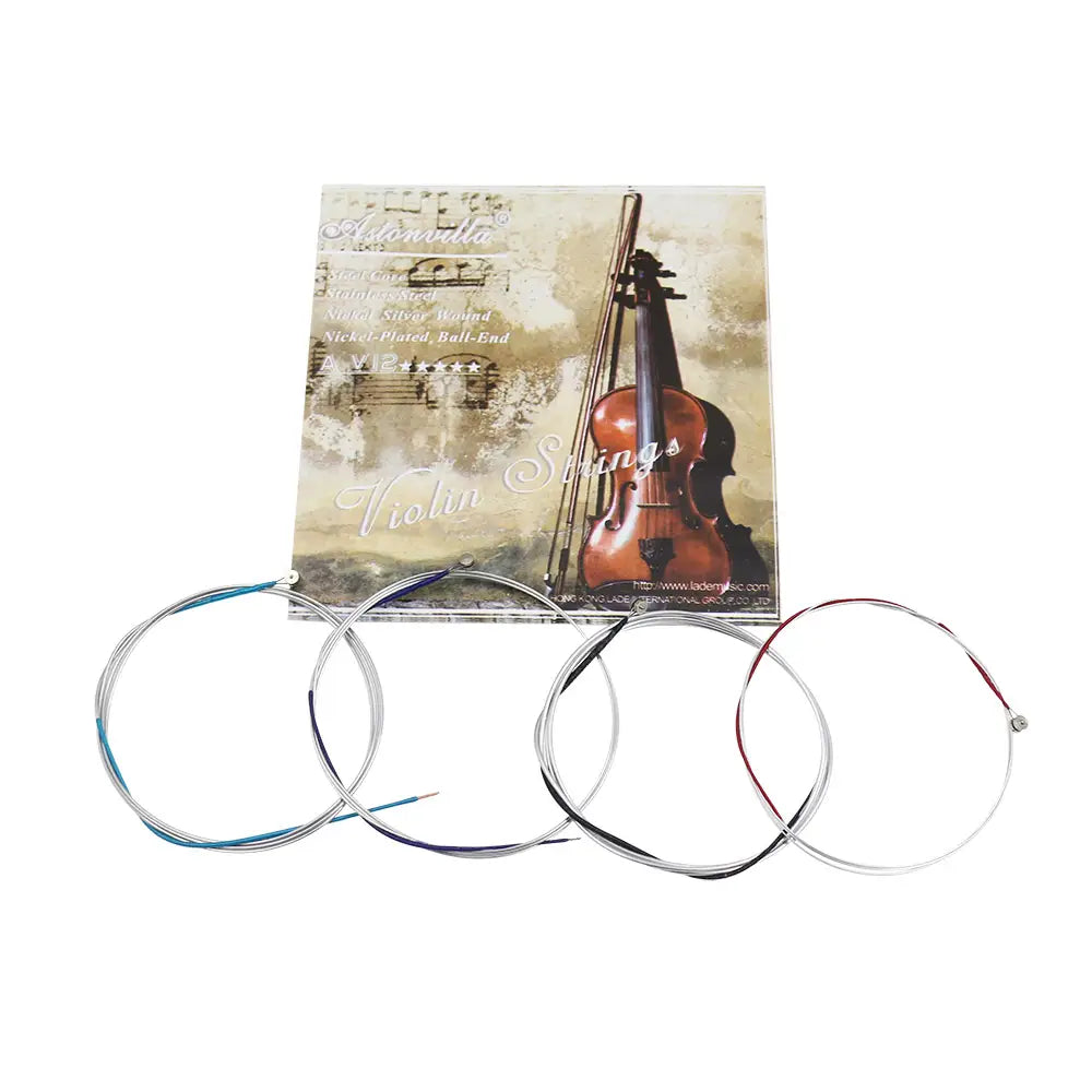 Professional Violin Strings (E-A-D-G) Nickel Silver Wound for 4/4 3/4 1/2 1/4 Violin Musical Instrument Parts & Accessories