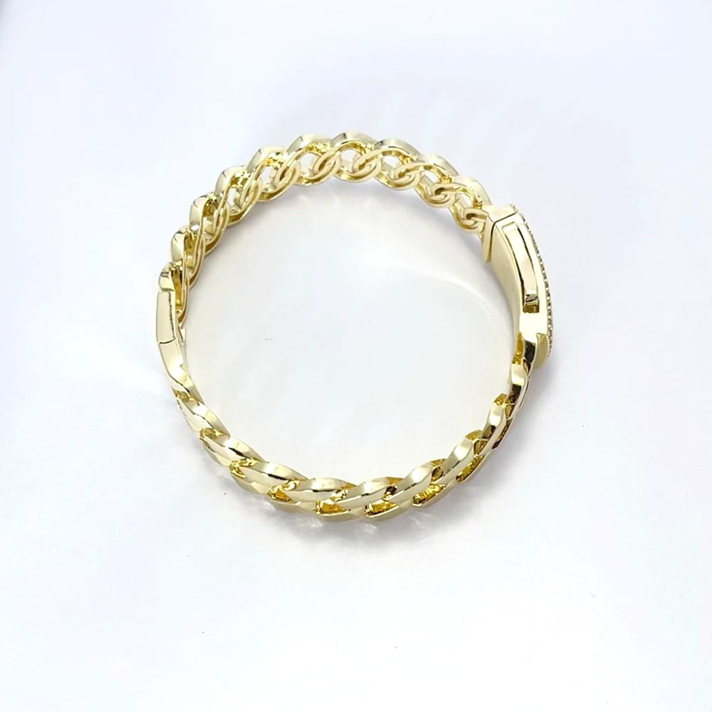 New hip hop Cuban bracelet Monaco hip hop bracelet 14K gold-plated copper unisex available for wholesale.