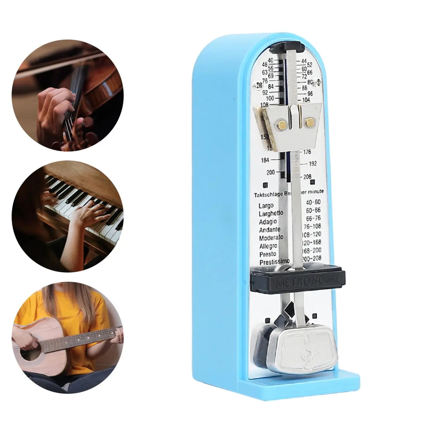 Mechanical Metronome Accurate Track Beat Tempo Universal Metronome Loud Sound for Piano Guitar Drums Music Instrument