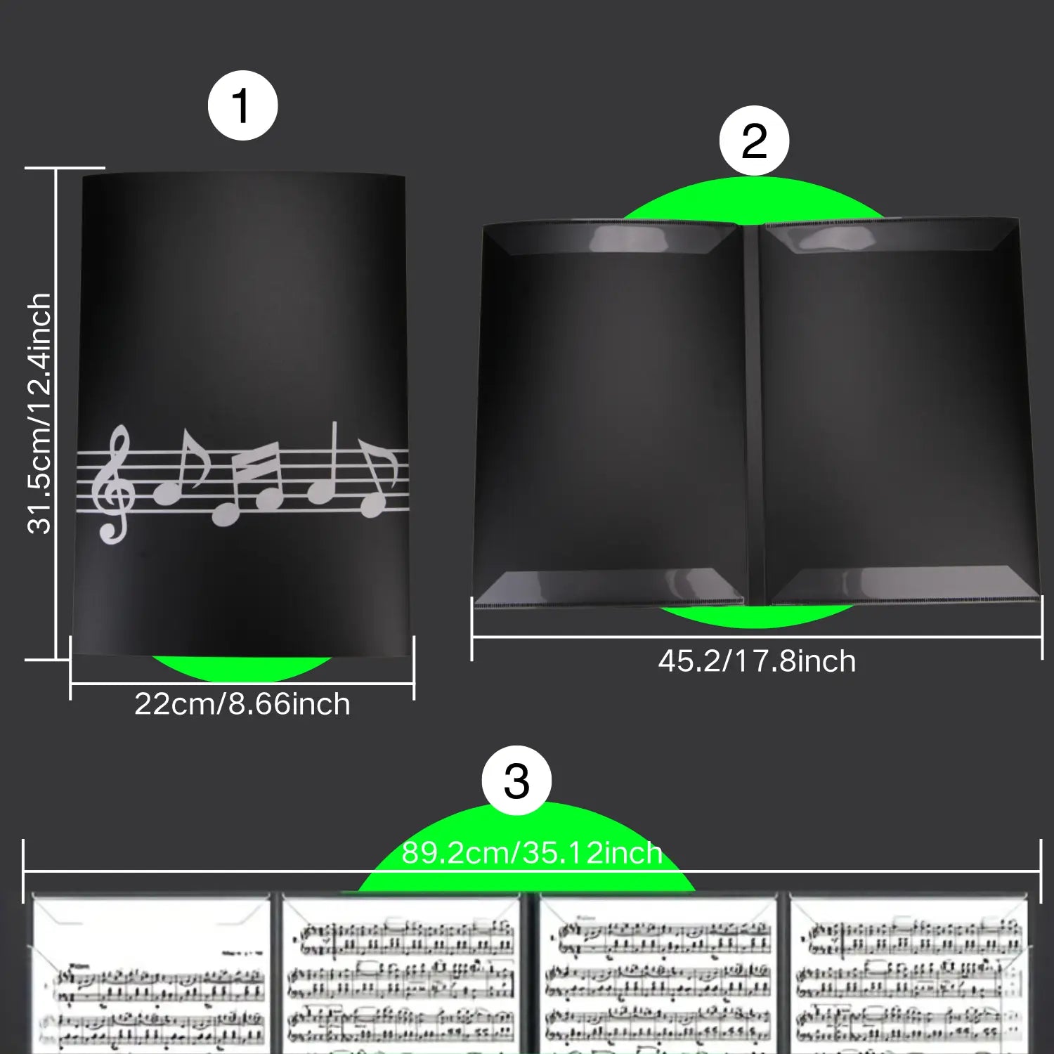Premium Piano Sheet Music Clip A4 size tri-fold design six-page capacity durable and lightweight perfect for musicians