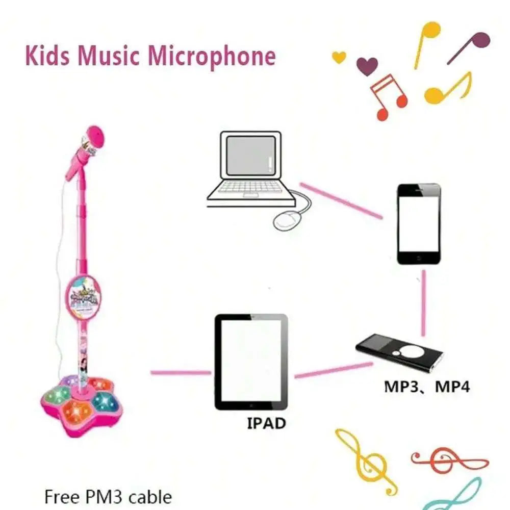 Kids Microphone Stand Toy Portable Children’s Karaoke Electronic Durable Party Karaoke Microphone Stand Kids Karaoke Machine