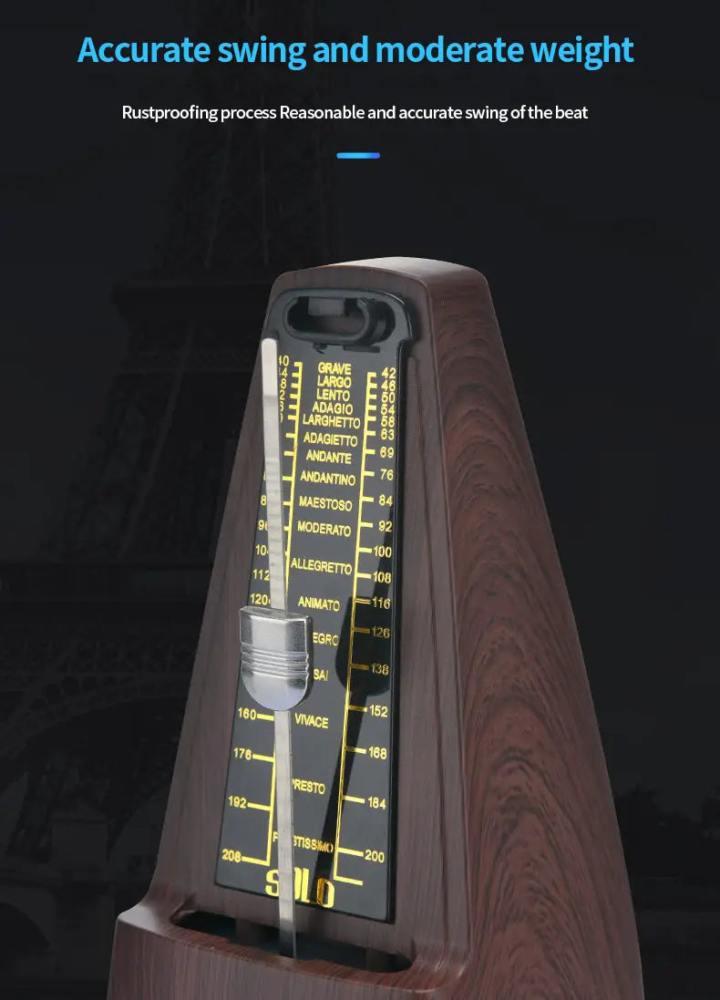 Mechanical Metronomes for Piano Guitar Violin Bass Drum and Other Musical Instruments Loud Sound High Precision(Wood Grain)