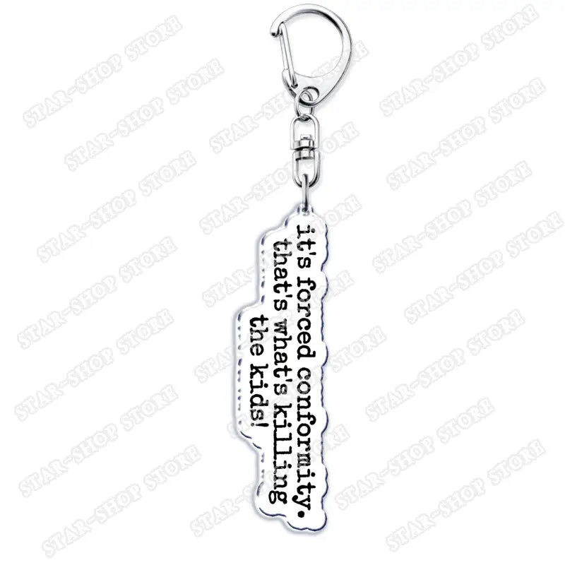 Hot TV Show Elements Keychain Accessories Bag Stuck in The Upside Down Will Byers Eleven Mike Jim Keyrings Jewelry Fans Gifts