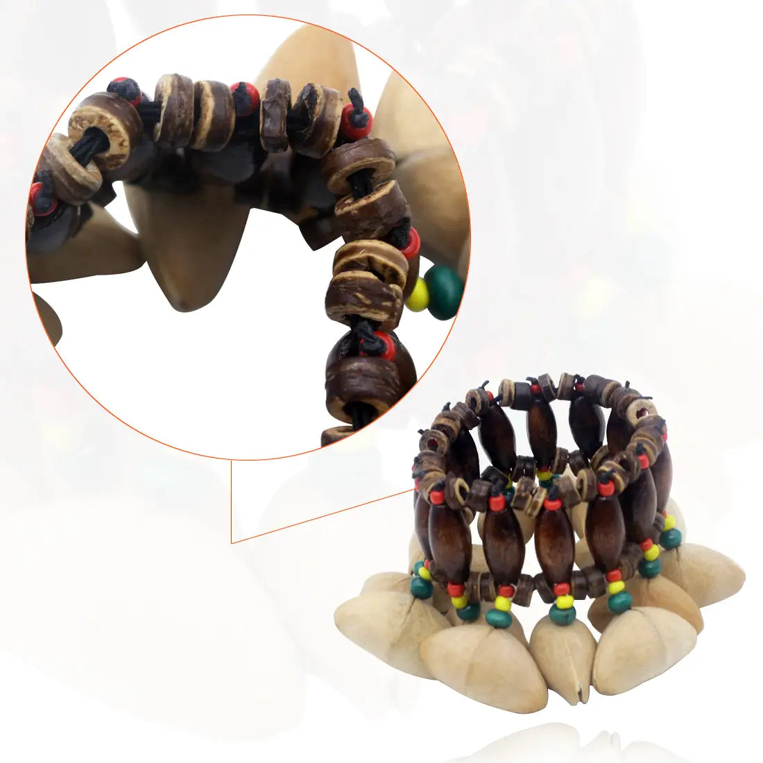 Handbells Handmade Nuts Shell Bracelet Handbell for Djembe African Drum Conga Percussion Accessories Gift Musical Instrument