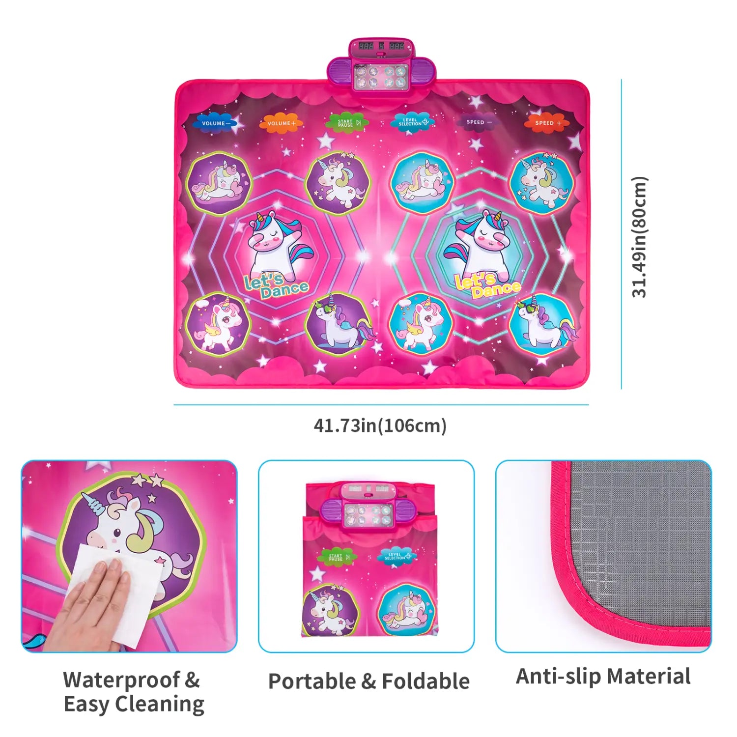 Kids Electronic Dance Mat Dancing Blanket Double Players Mode with 9 Levels Kid Floor Music Blanket Educational Toys Kids Gifts