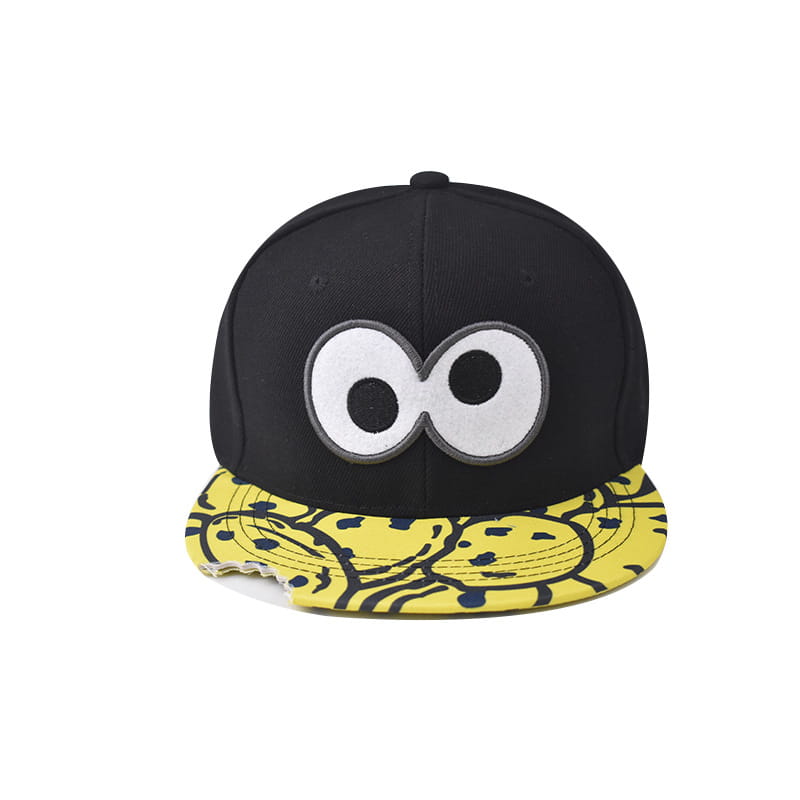 Hip-hop cap Flat hat Big eyes cute Embroidery pattern Cartoon Fashion Flat brim hat Sport cap Hip Hop Fitted Cap Youth tide cap