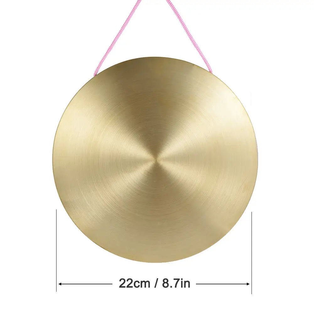 22 / 30 cm Hand Gong Cymbals Brass Copper Gong Chapel Opera Percussion Instrument with Round Play Hammer