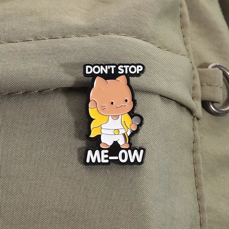 Cute Rock Band Cats Enamel Pins Don’t Stop Meow Hip Hop Music Kitten Brooches Backpack Lapel Badge Punk Jewelry Gift for Friends