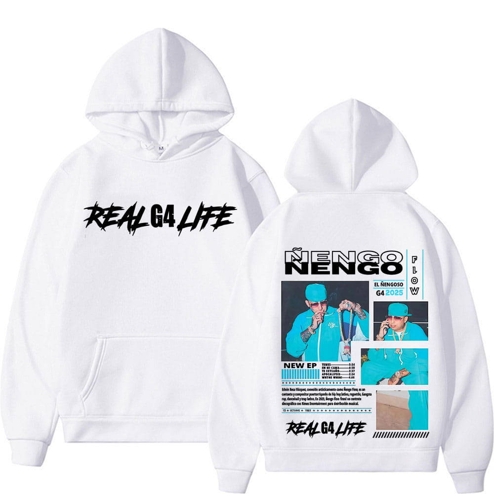 Rapper Nengo Flow Real G4 Life Album Tour 2025 Hoodie Men Clothing Hip Hop Long Sleeve Autumn Unisex Fashion Casual Sweatshirts