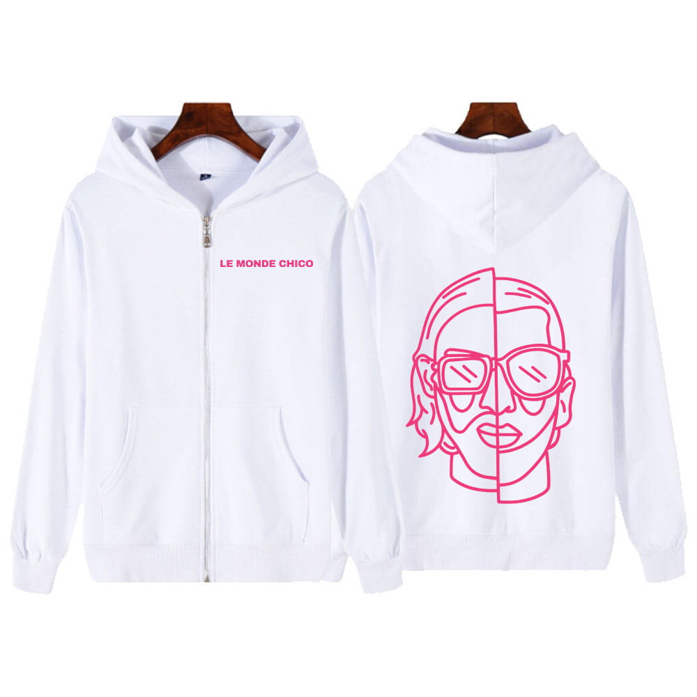 Le Monde Chico Zipper Hoodies French Rapper PNL Album Graphic Zip Up Hooded Sweatshirts Men Women Hip Hop Long Sleeve Pullovers