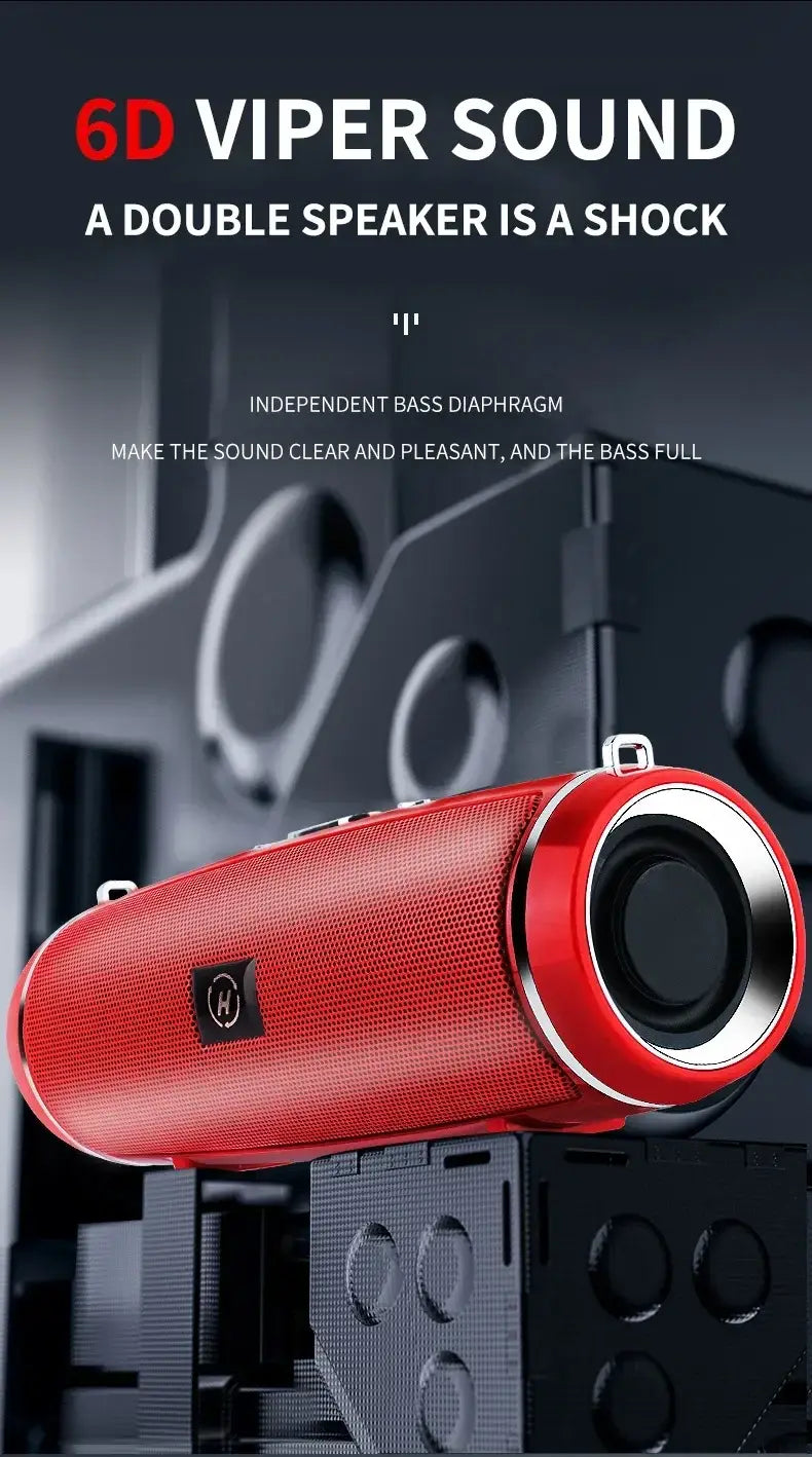 Portable outdoor stereo subwoofer 200W high-power MINI 2 wireless Bluetooth speaker supports TWS/FM/Voice Prom 3D surround sound