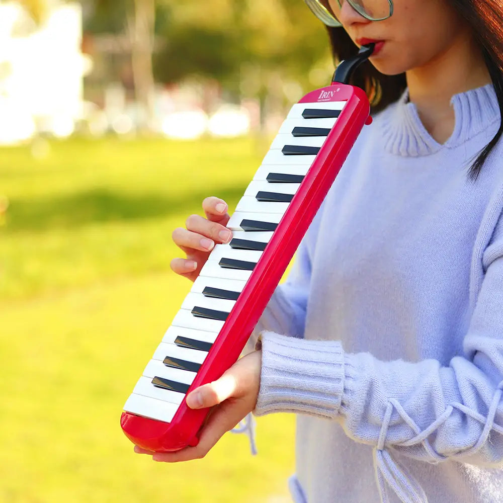 IRIN 32 Keys Melodica Piano Keyboard Style Musical Instrument Harmonica Mouth Organ With Carrying Bag Mouthpiece Educational Gif